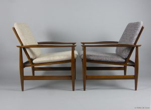 Angel-Wing-Danish-style-armchairs-with-Raf-Simons-cushions