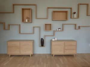 Wall-decoration-and-twin-credenzas